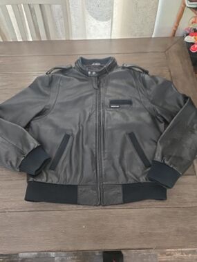 Vintage 80s Members Only Black Genuine Leather Iconic Racer Jacket Korea RN28593